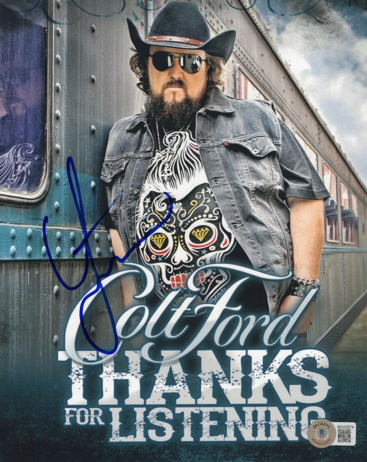 Colt Ford Signed Country Music Star 8x10 Photo w/Beckett COA BD42874