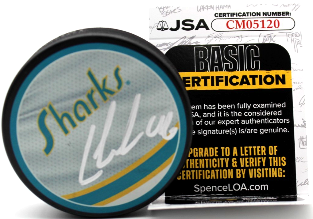 Cam Lund Signed San Jose Sharks Hockey Autograph Puck w/JSA COA CM05120
