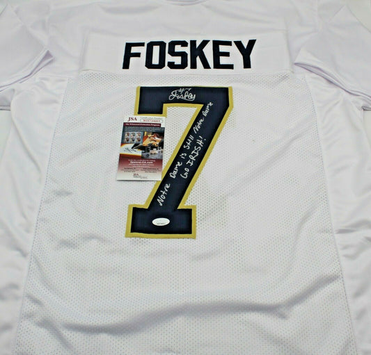 Isaiah Foskey Signed Custom White Notre Dame Jersey w/JSA COA Witness Proof