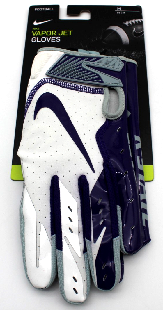 Nike Vapor Jet Football Gloves Kansas State PGF742 Size Medium Purple White Gray