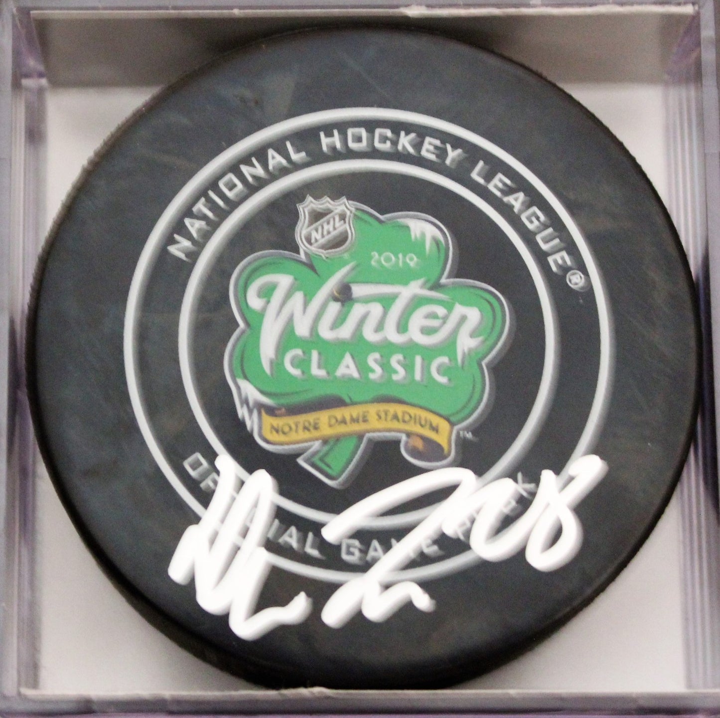 Henri Jokiharju Signed 2019 Blackhawks Winter Classic Official Game Puck w/COA 