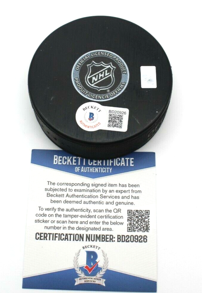 Kirby Dach Signed Chicago Blackhawks Hockey Puck w/Beckett COA BD20926