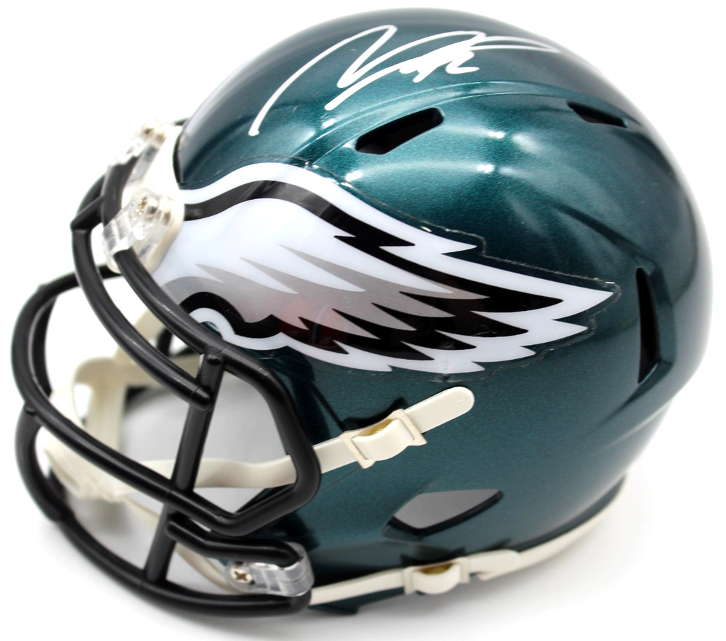 Makai Lemon & Eli Stowers Signed Philadelphia Eagles Mini Helmet w/JSA CR86266