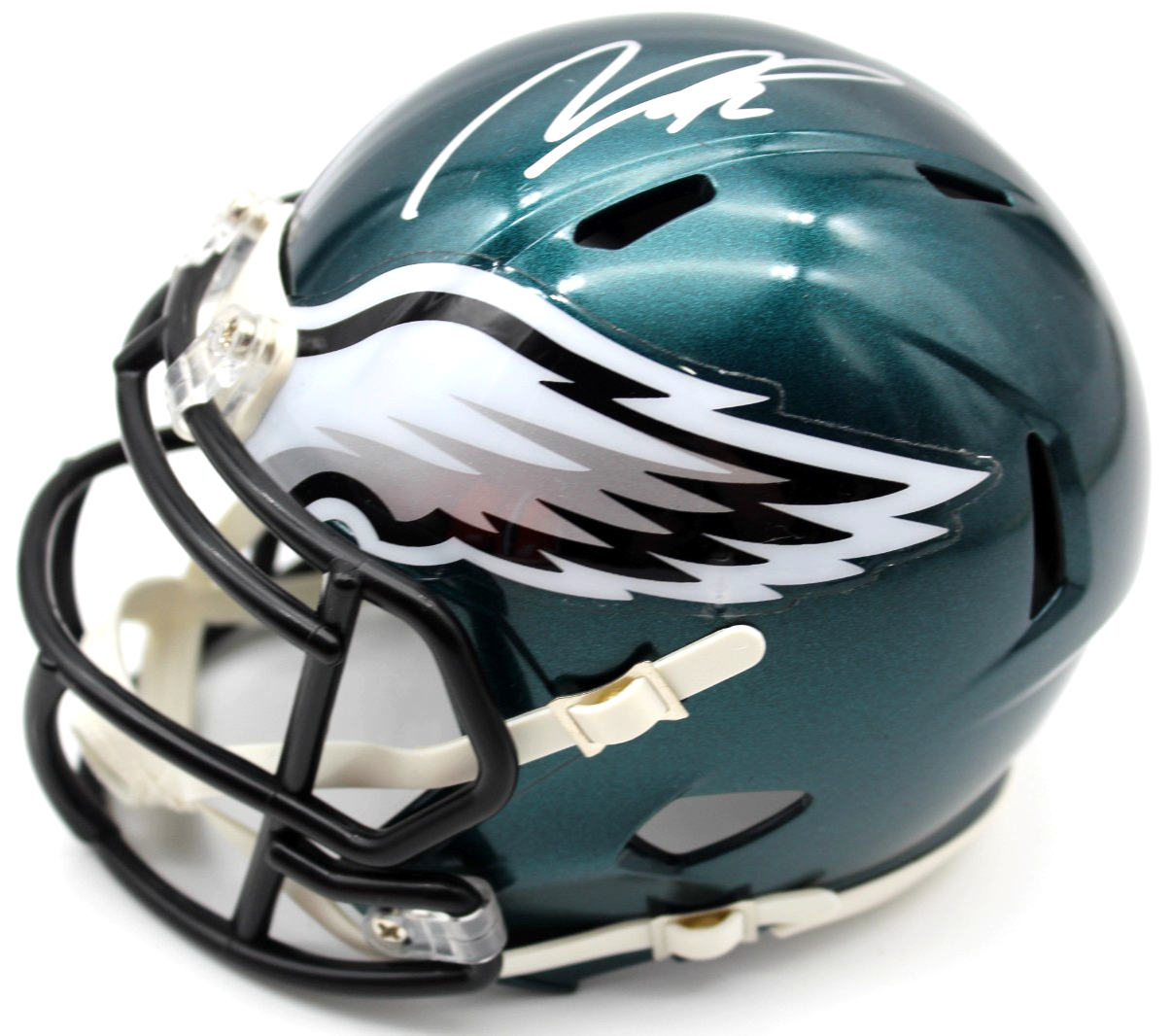 Makai Lemon & Eli Stowers Signed Philadelphia Eagles Mini Helmet w/JSA CR86266