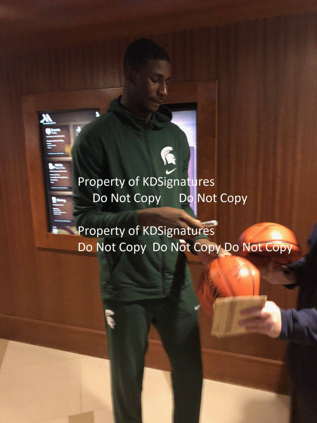 Jaren Jackson Jr. Signed NBA Replica Game Basketball w/COA Proof Michigan St. #2
