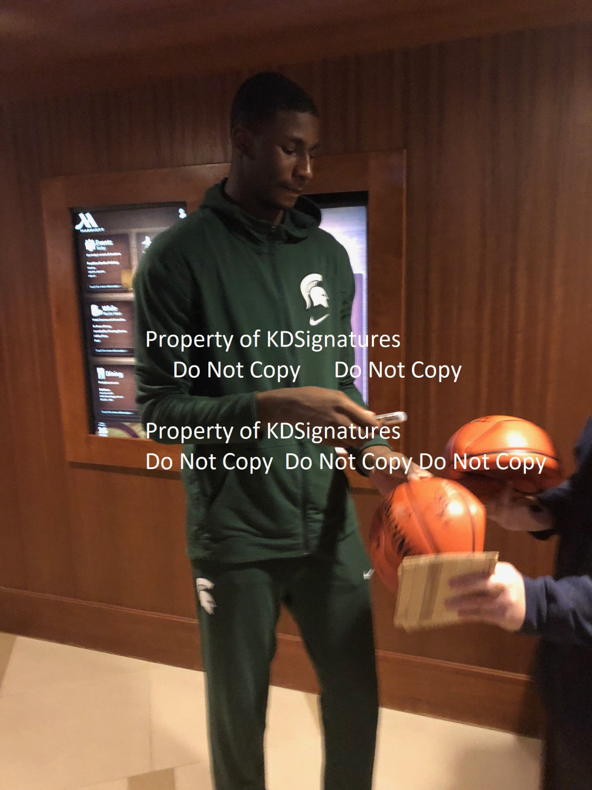 Jaren Jackson Jr. Signed NBA Replica Game Basketball w/COA Proof Michigan St. #2