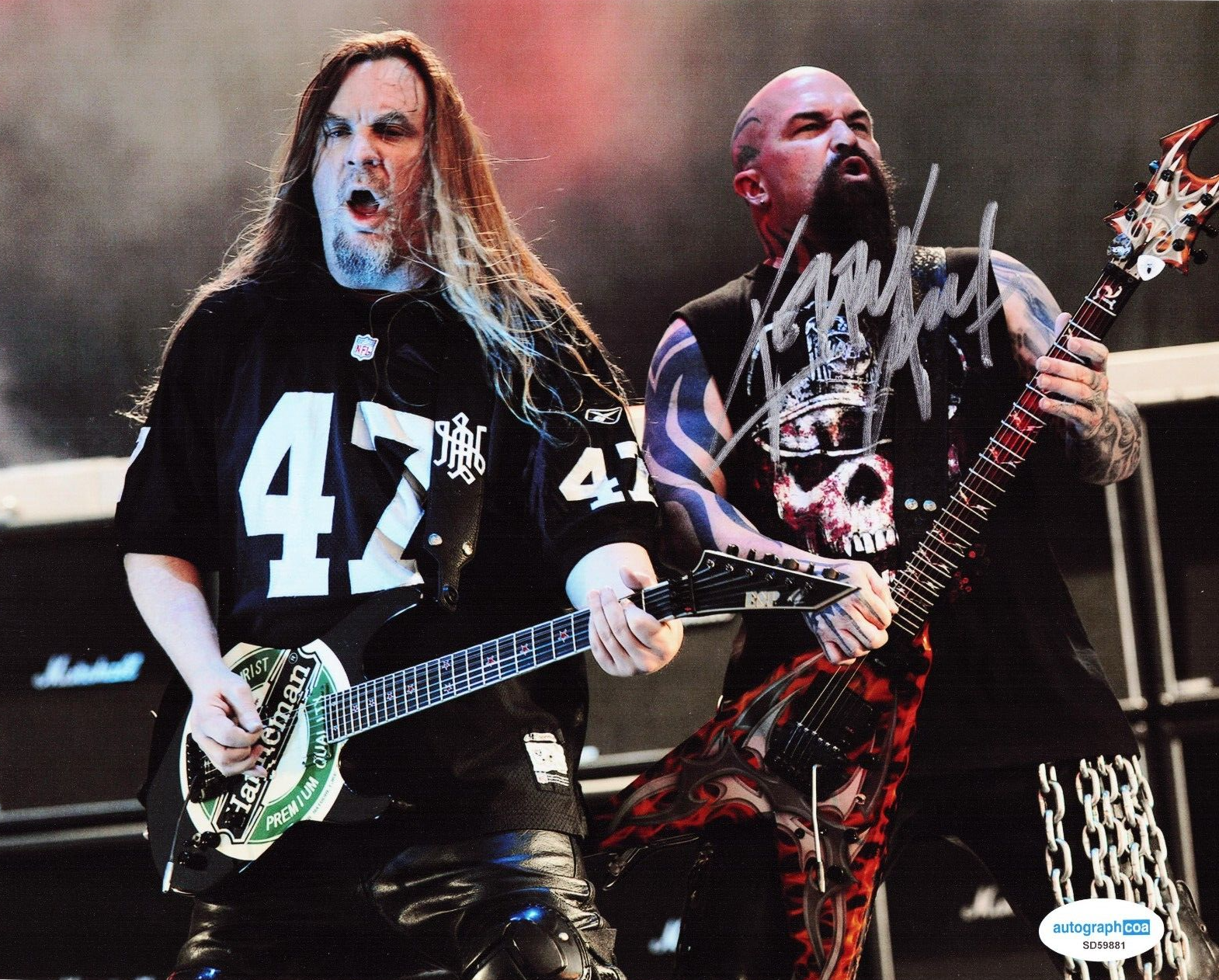 Kerry King Slayer Rock N Roll Thrash Metal Signed 8x10 Photo w/ACOA SD59881