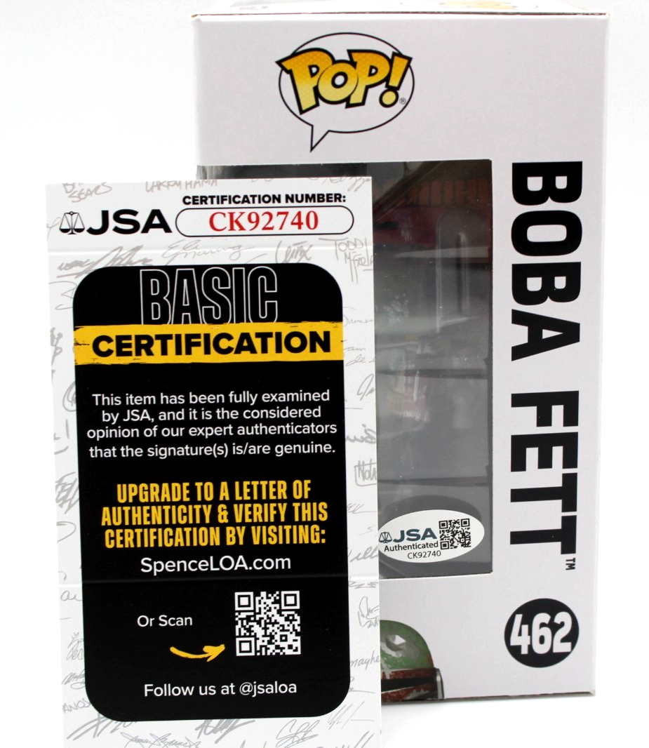 Temuera Morrison Signed Boba Fett Star Wars 462 Funko Pop w/JSA COA CK92740