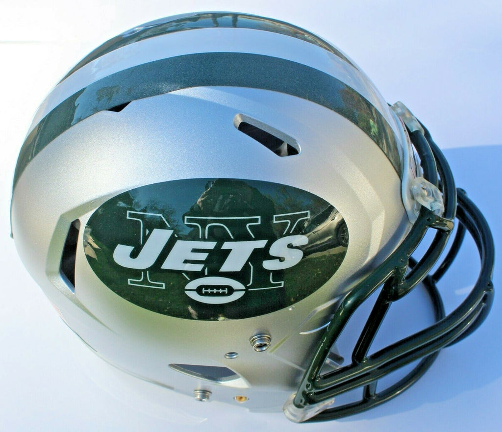 New York Jets Custom Speed Blaze Football Helmet QB Decals Used Sam Darnold