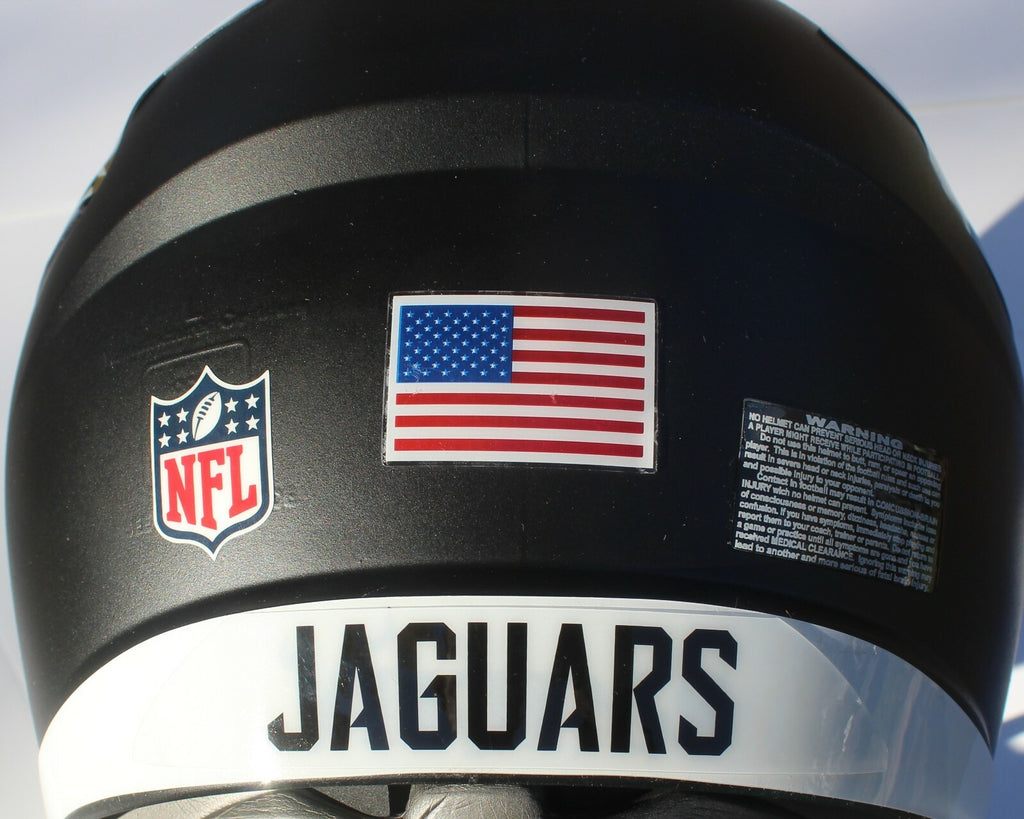 Jacksonville Jaguars Custom Speed Blaze Football Helmet QB Decals Used Minshew