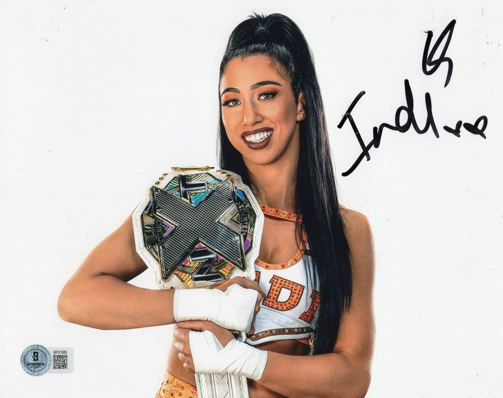 Indi Hartwell Wrestling WWE Smackdown Signed 8x10 Photo w/Beckett COA BP01585