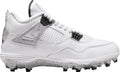 Jordan 4 Retro TD Football Cleats Men Size 16 White Cement Black Grey HQ0207-106