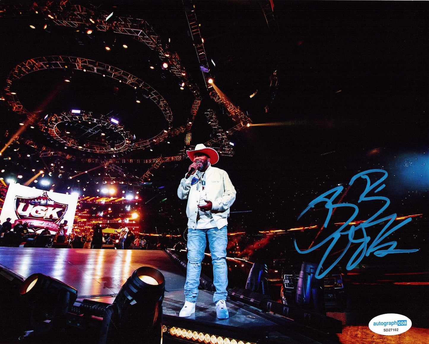 Bun B Signed 8x10 Photo Rapper Hip Hop UGK Trill OG w/ACOA SD27102