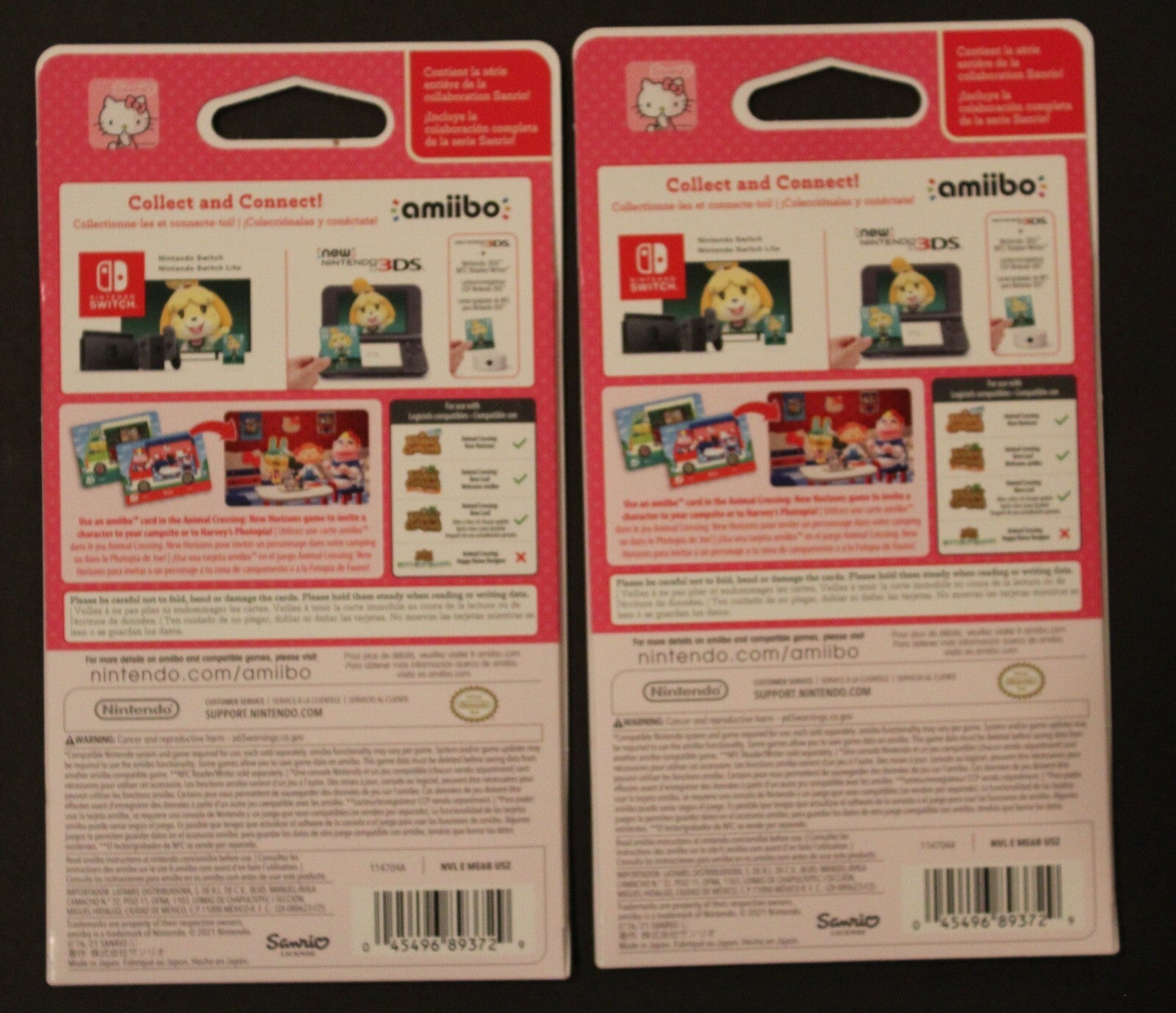 Animal Crossing Sanrio Amiibo SEALED Card Pack Hello Kitty English In Hand 2PKS
