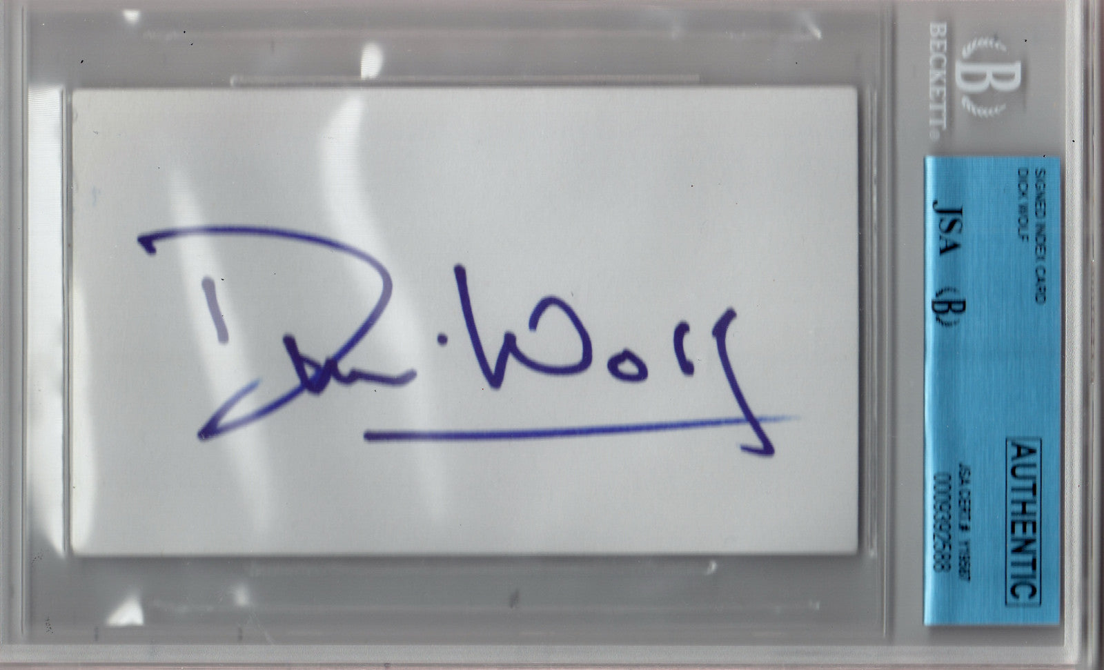 Dick Wolf Signed Index Card JSA Authentic Beckett Slabbed NBC Law And Order A