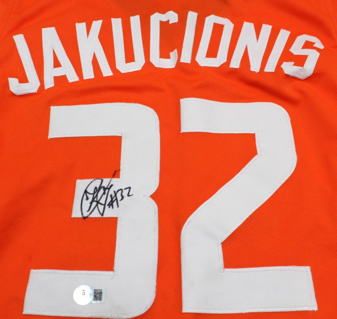Kasparas  Jakucionis Signed Illinois Custom Jersey W/Beckett COA BS22729