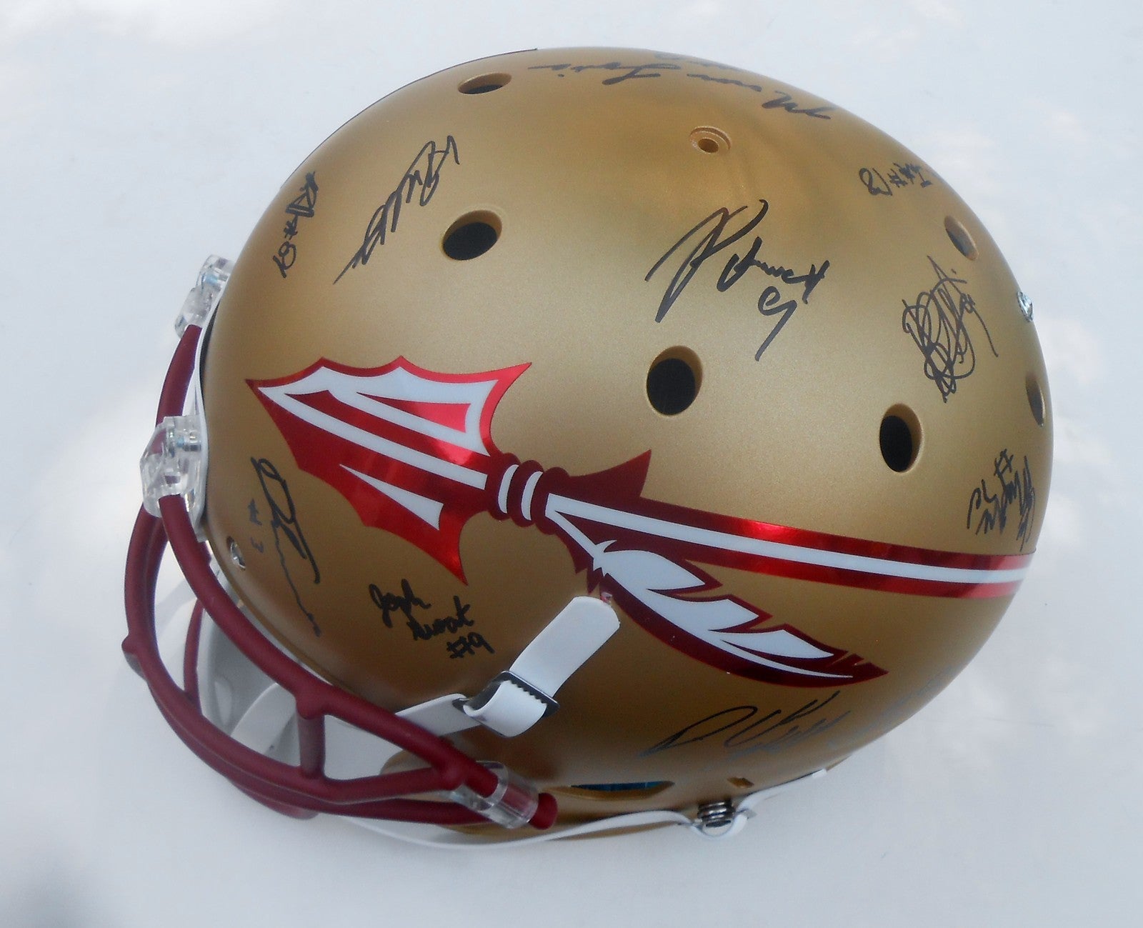 2015 Florida State Seminoles Team Signed Football Helmet w/COA Full Size 1 C