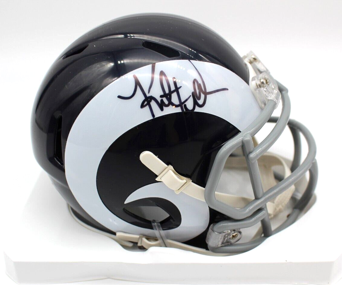 Kurt Warner Signed St. Louis Rams Mini Football Helmet w/Beckett COA BF87289