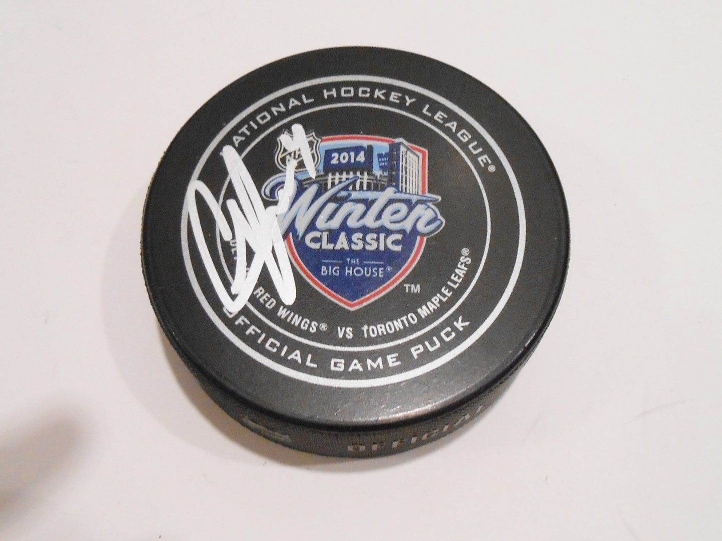 Cody Franson Signed Winter Classic Puck w/COA 2014 Toronto Maple Leafs