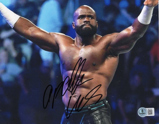 Apollo Crews Wrestling WWE Smackdown NXT Signed 8x10 Photo w/Beckett COA BP01591