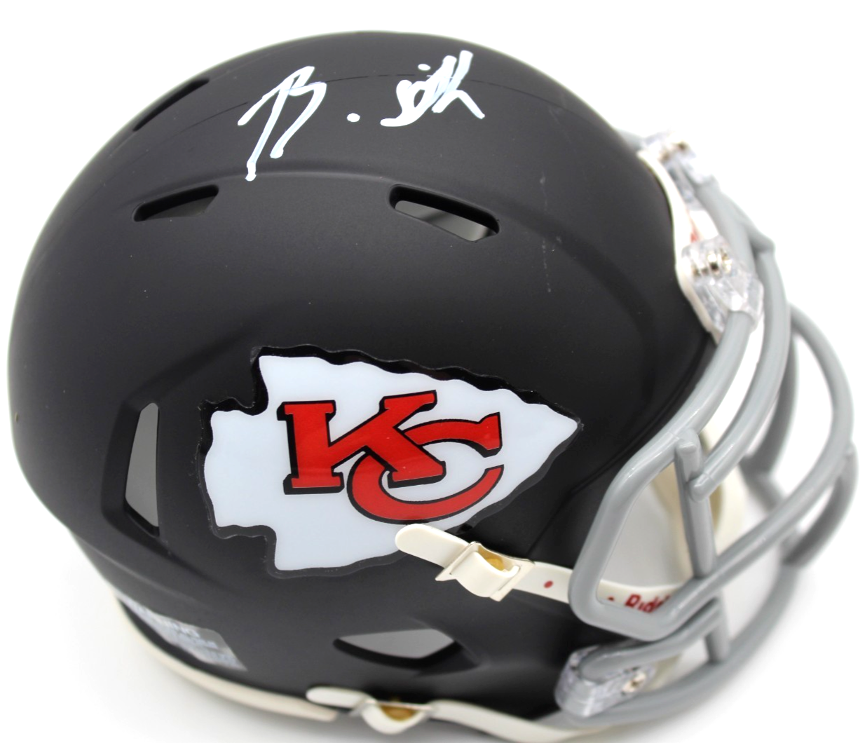 Brashard Smith Signed Custom Kansas City Chiefs Mini Helmet w/Beckett BQ83803
