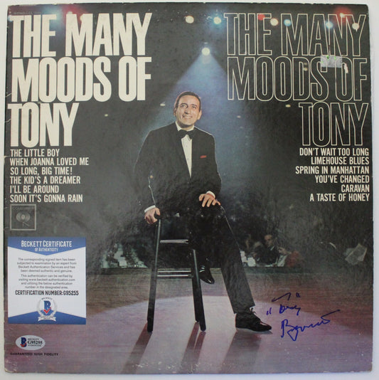Tony Bennett Signed Many Moods of Tony Album Record LP w/Beckett COA G95255
