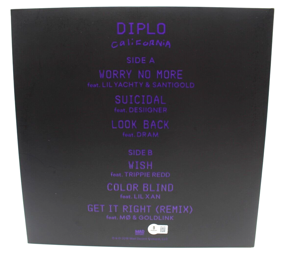 Diplo Signed California Vinyl Album Cover Insert LP W/BECKETT COA BN71256
