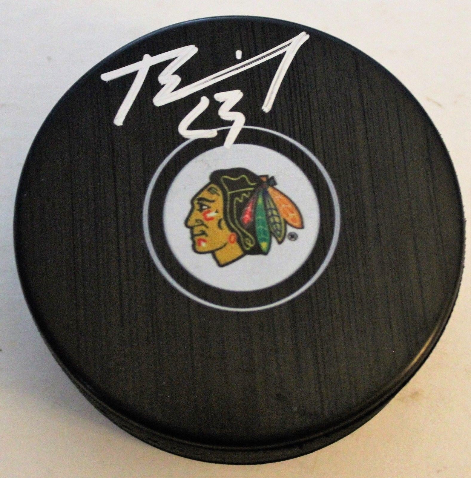 Brandon Manning Signed 2018-19 Chicago Blackhawks Logo Puck w/COA 2018