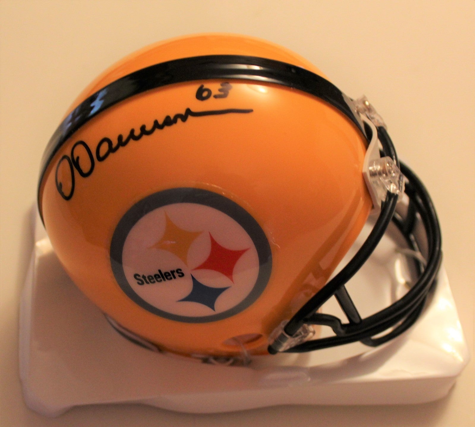 Dermontti Dawson Signed Pittsburgh Steelers Mini Helmet w/COA Hall of Fame #1
