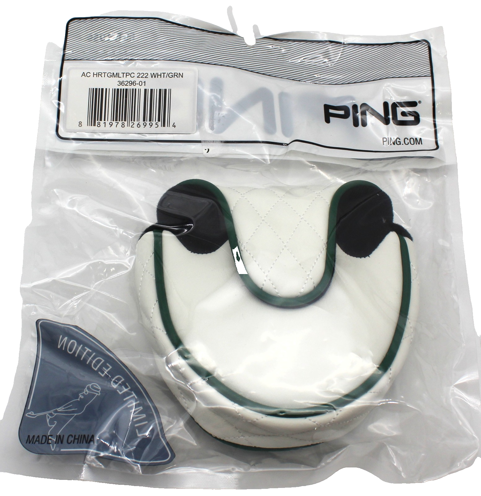 Brand New Ping Limited Edition Golf White Heritage Green Mallet Putter Cover