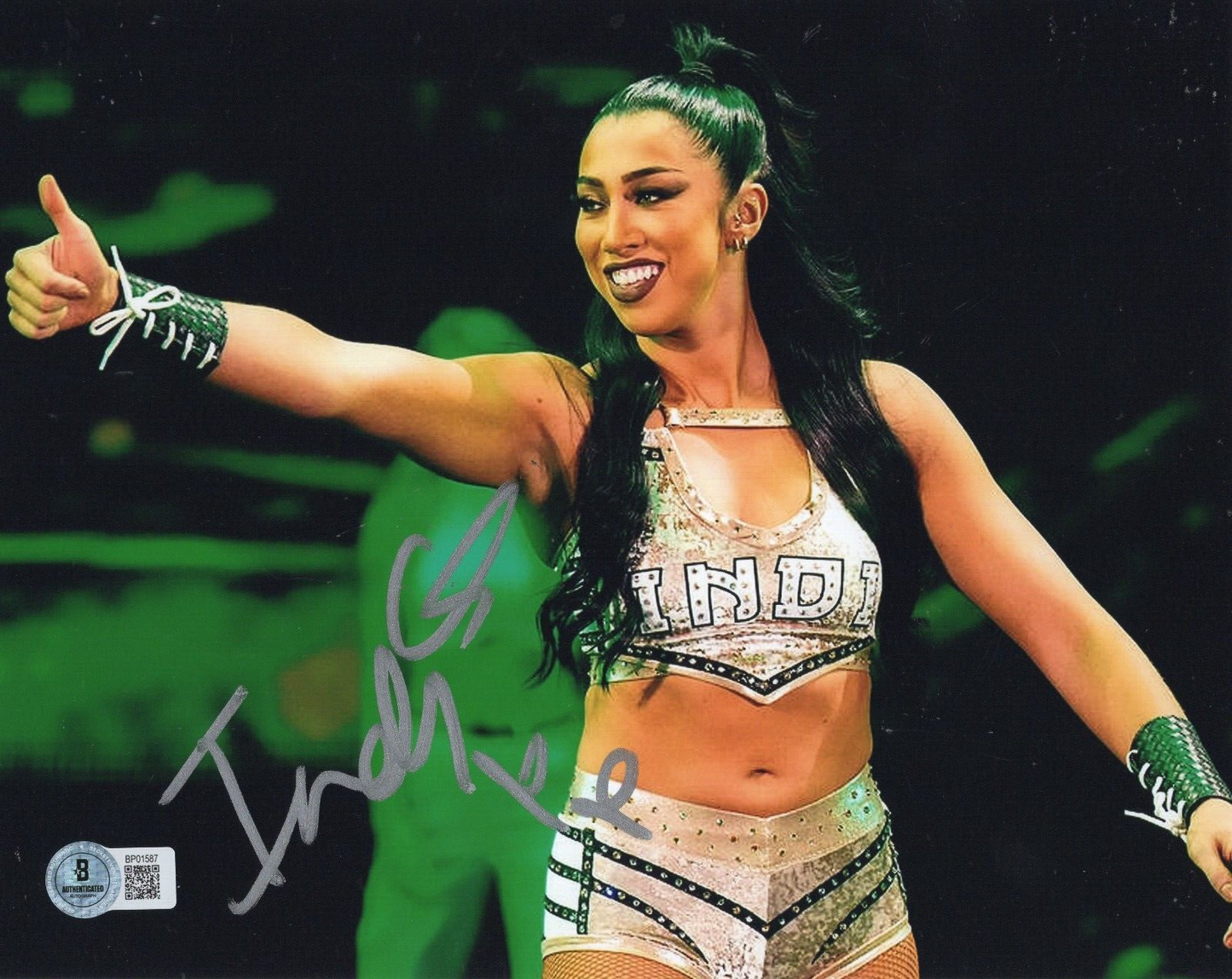 Indi Hartwell Wrestling WWE Smackdown Signed 8x10 Photo w/Beckett COA BP01587