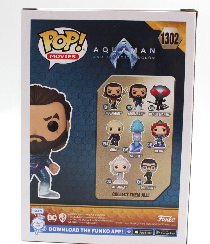 Jason Momoa Signed Aquaman Lost Kingdom 1302 DC Funko Pop w/Beckett COA BN07921