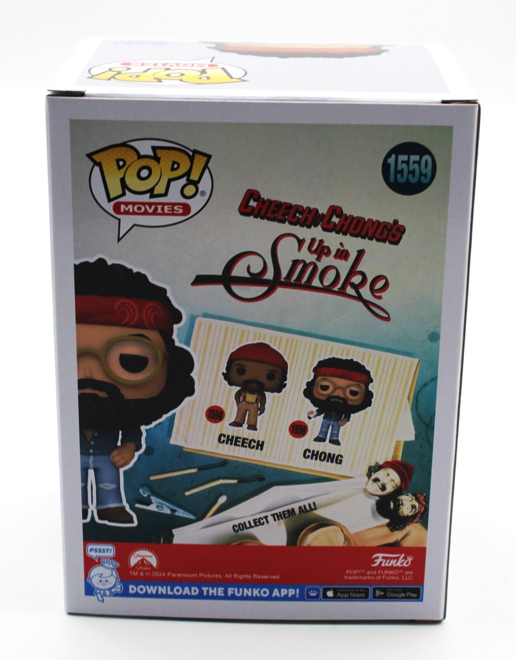 Tommy Chong Up In Smoke 1559 Signed Funko Pop Movies Cheech w/JSA COA AZ01797
