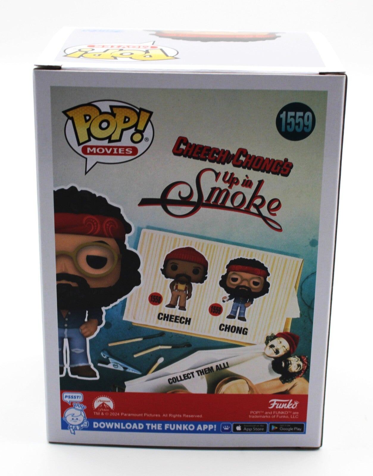 Tommy Chong Up In Smoke 1559 Signed Funko Pop Movies Cheech w/JSA COA AZ01797