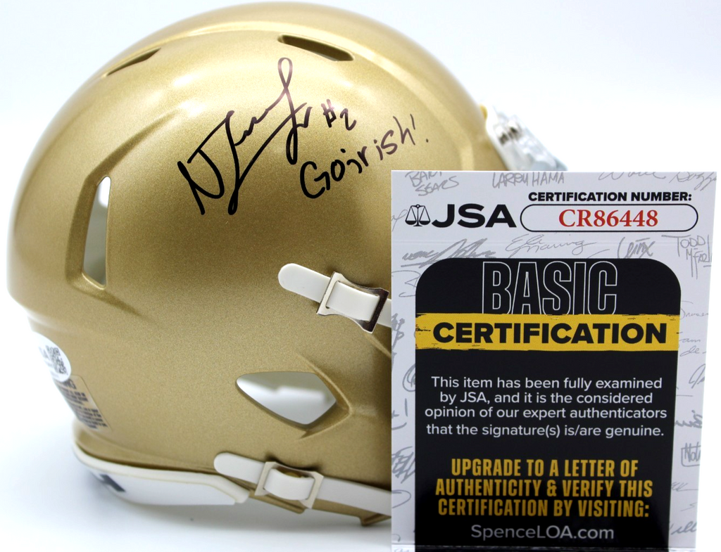 Nolan James Signed Notre Dame Fighting Irish Mini Football Helmet w/JSA COA