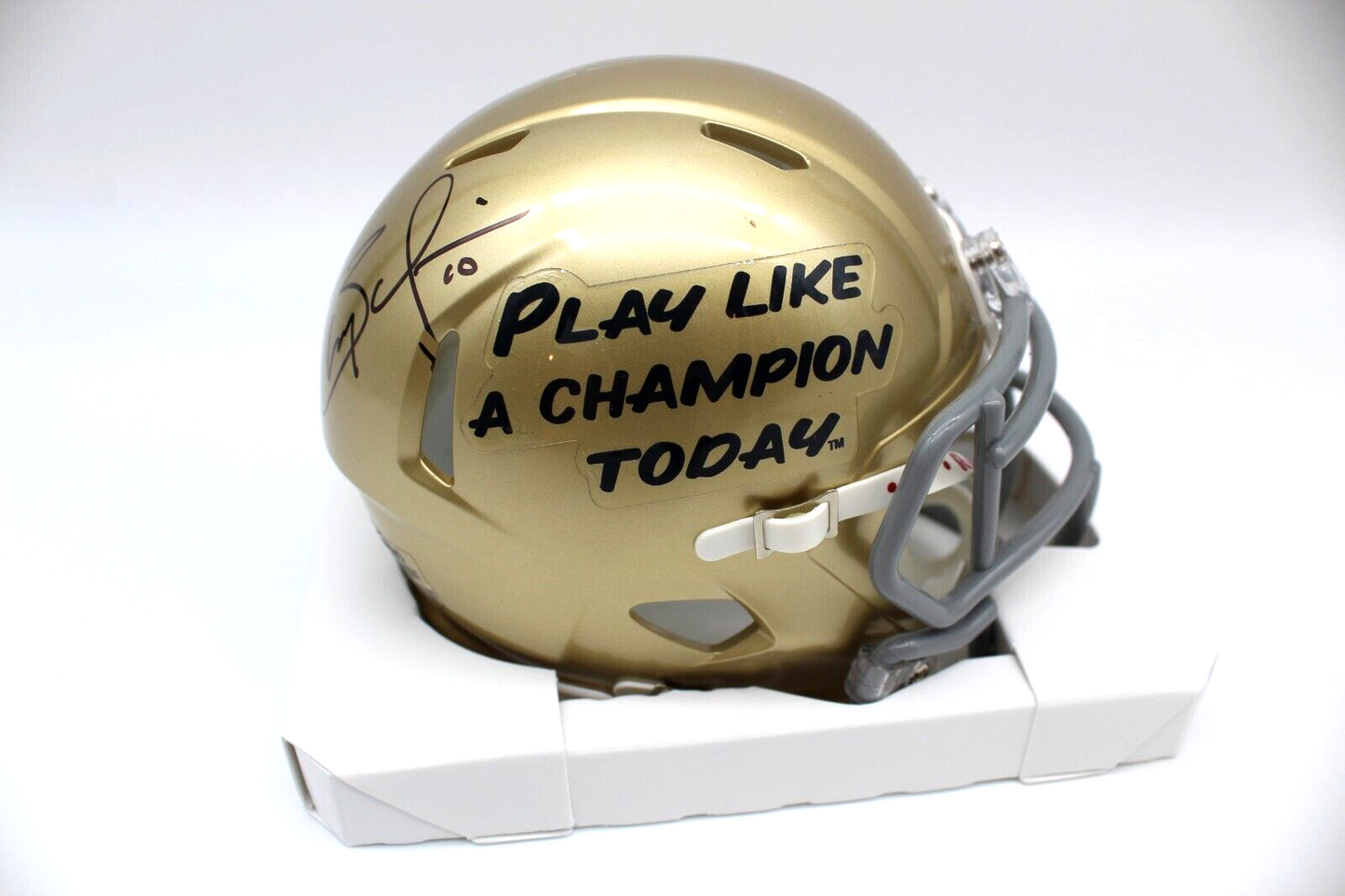 Brady Quinn Signed Notre Dame Fighting Irish Mini Football Helmet w/JSA COA PLAC