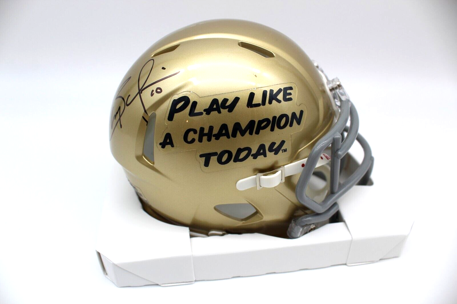 Brady Quinn Signed Notre Dame Fighting Irish Mini Football Helmet w/JSA COA PLAC