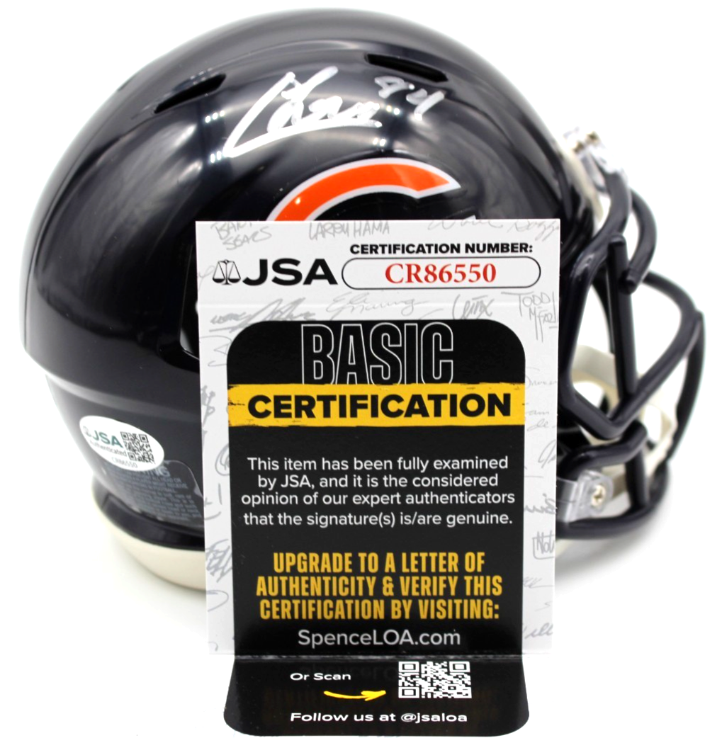 Colston Loveland Chicago Bears Signed Mini Football Helmet w/JSA COA CR86550
