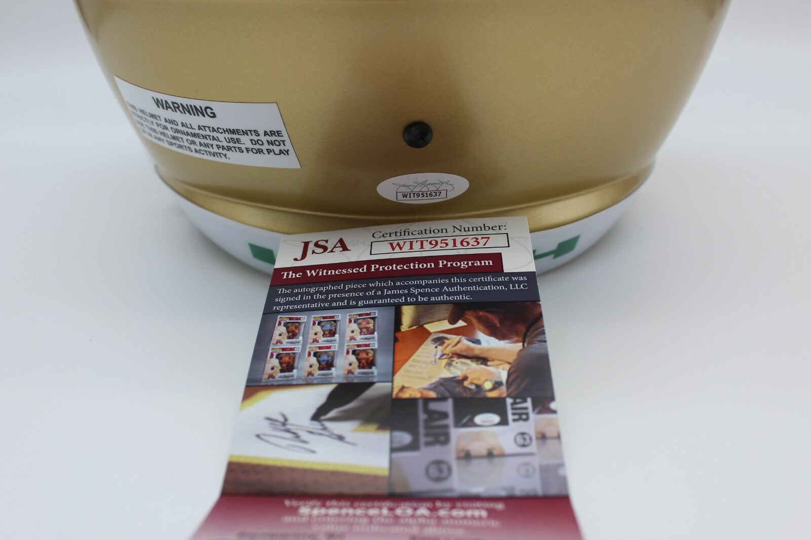 Brandon Joseph Signed Notre Dame Fighting Irish Full Size Helmet w/JSA COA F/S A