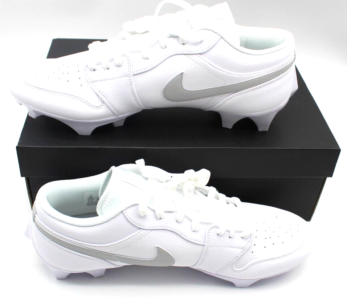 Jordan 1 Football Cleats Low TD Fog White Grey FJ6245-101 Brand NEW Sizes 14