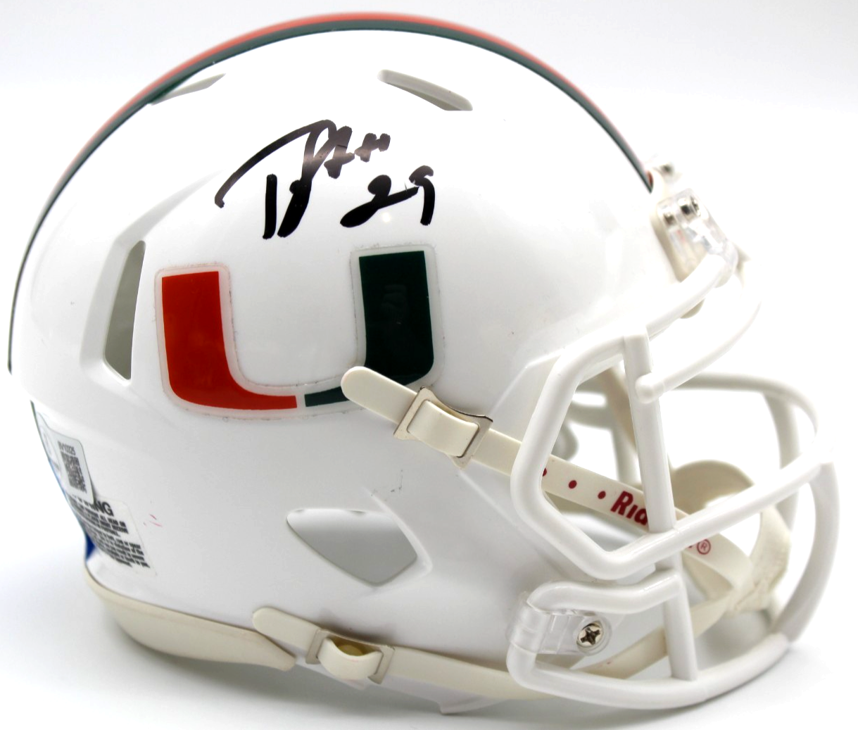 Tyrique Stevenson Miami Hurricanes Signed Mini Helmet w/Beckett BV10325