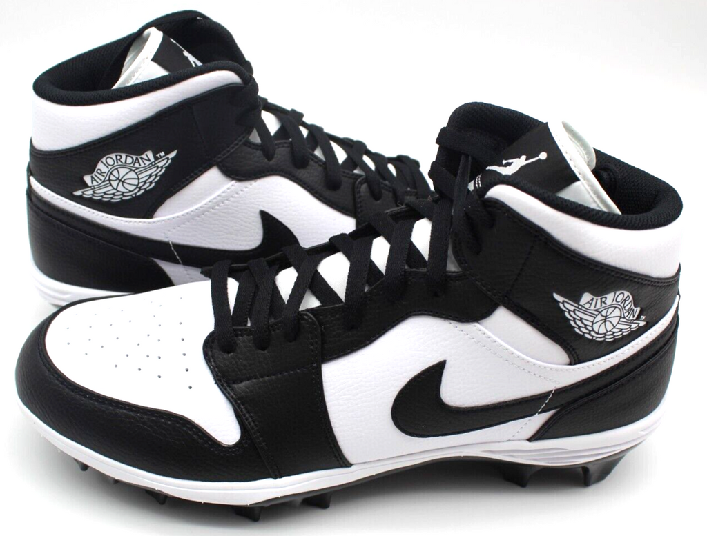Nike Air Jordan 1 Mid TD Panda Football Cleat Men's Sizes 14 thru 16 FJ6805-100