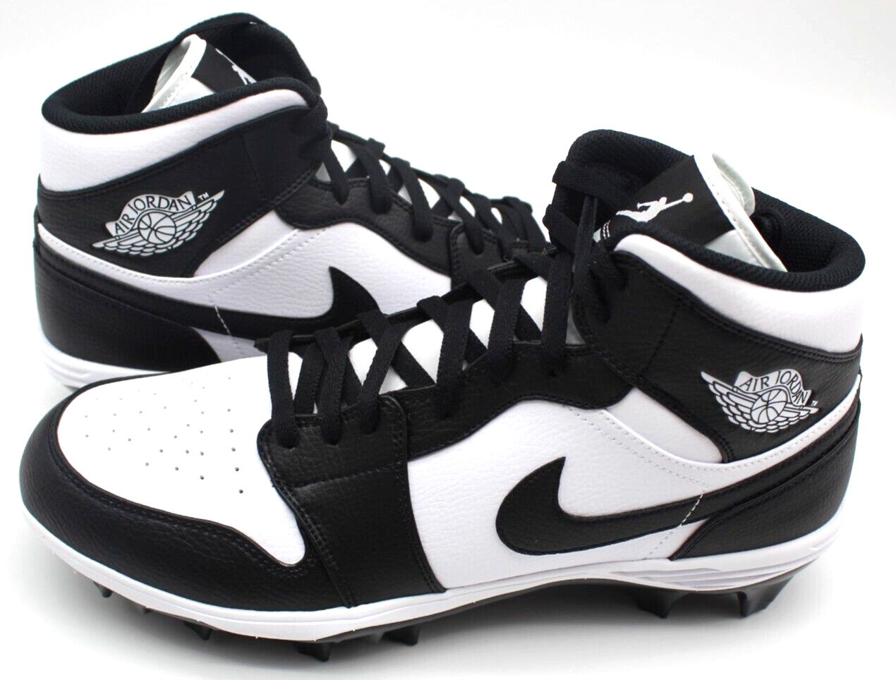Nike Air Jordan 1 Mid TD Panda Football Cleat Men's Sizes 14 thru 16 FJ6805-100