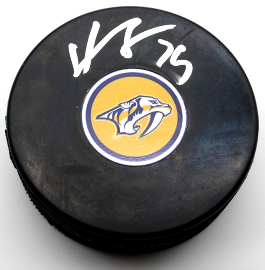 Juuse Saros Signed Nashville Predators Hockey Puck w/Beckett COA BR67708