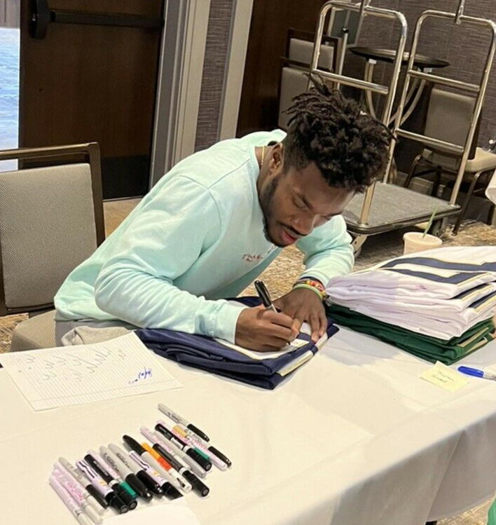 Jaylen Sneed Signed Custom Blue Notre Dame Football Jersey w/JSA COA Proof Irish