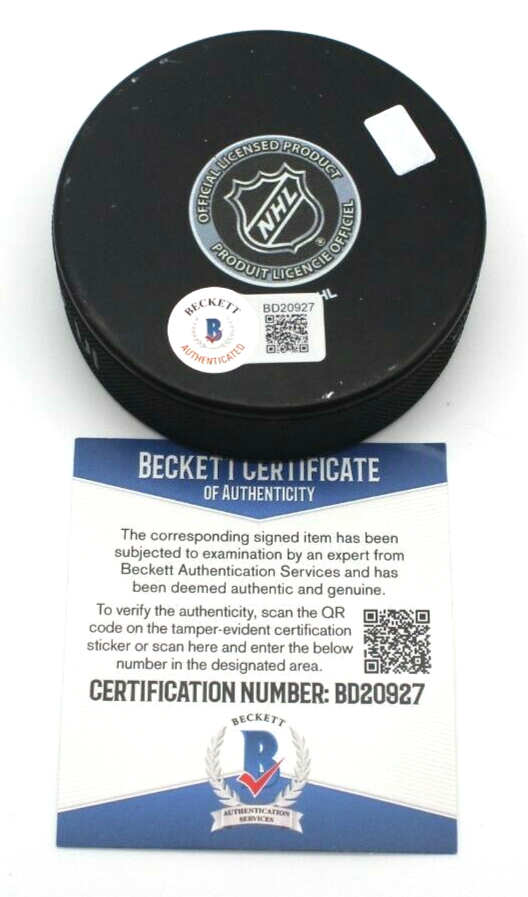 Kirby Dach Signed Chicago Blackhawks Hockey Puck w/Beckett COA BD20927