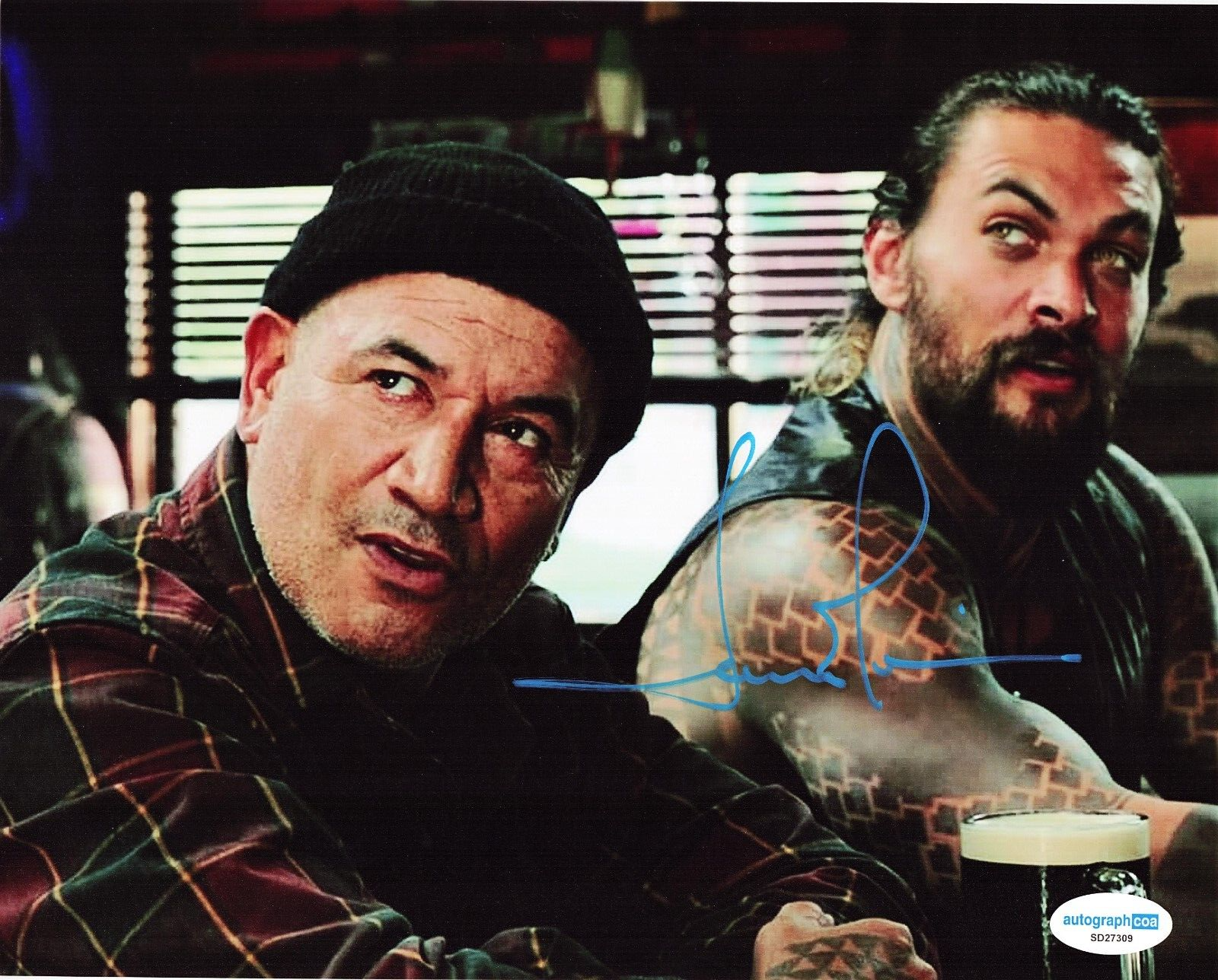 Temuera Morrison Signed Aquaman Movie Tom Curry 8x10 Photo w/ACOA SD27309