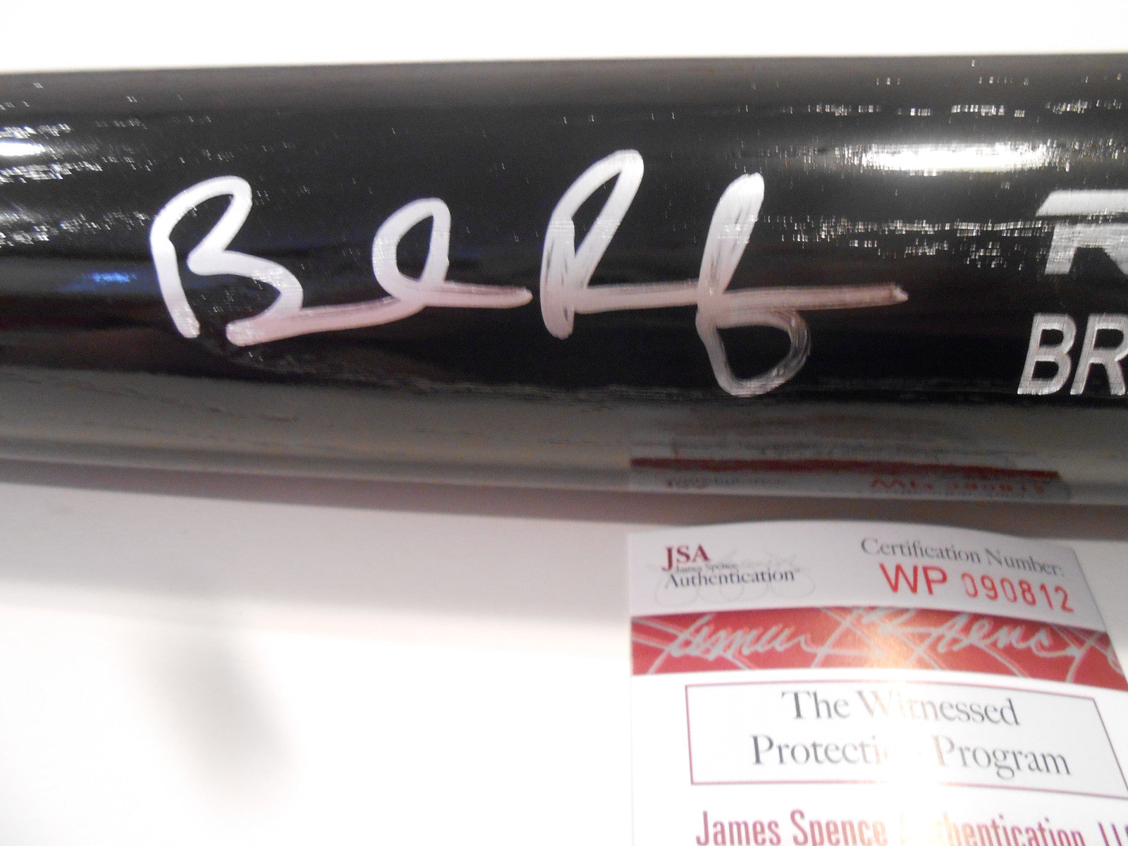 Brendan Rodgers Signed Black Rawlings Pro Bat w/JSA COA Colorado Rockies