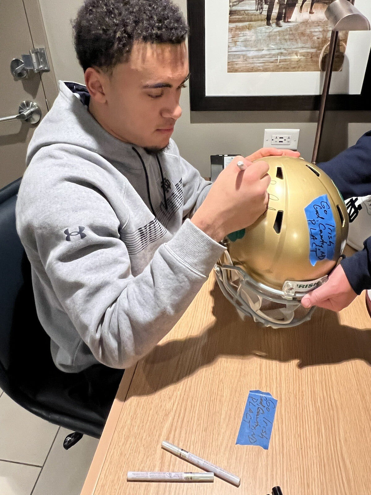 Brandon Joseph Signed Notre Dame Fighting Irish Full Size Helmet w/JSA COA F/S A