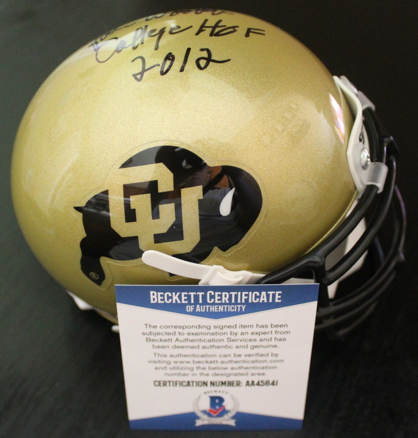 John Wooten Signed Colorado Buffaloes Mini Helmet w/Beckett COA AA45641 BAS